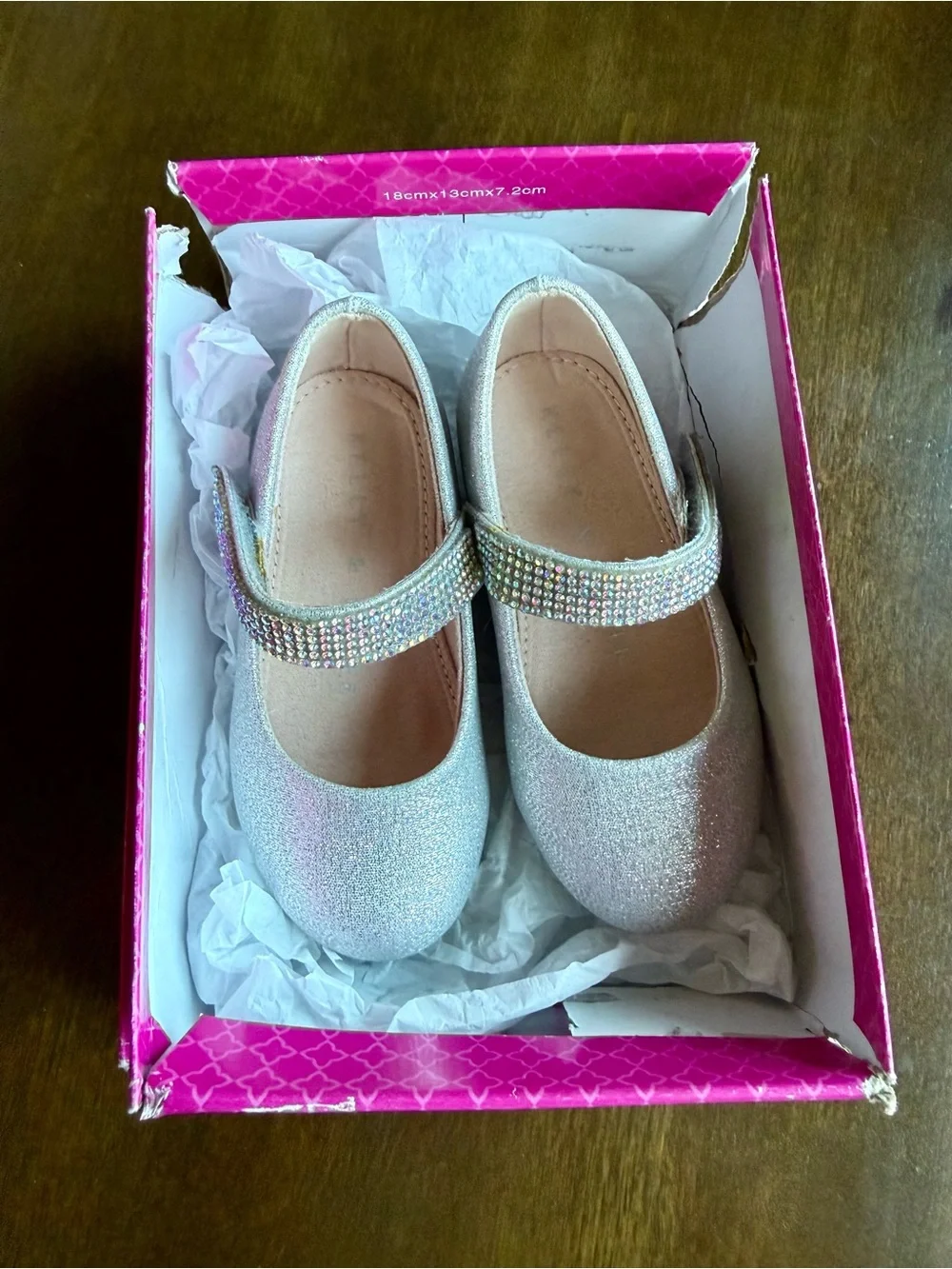 Kelly & Katie Glitter Mary Jane Shoes with Rhinestone Strap